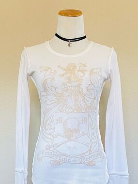 Ultra Rare Vintage Morphine Generation Long Sleeve White Thermal Top